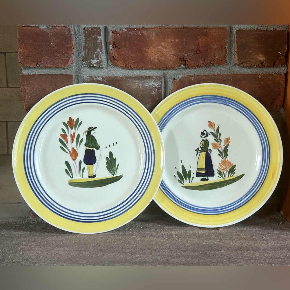 Blue Ridge Pottery Set 2 Dinner Plates Lyonnaise French Peasant Faience